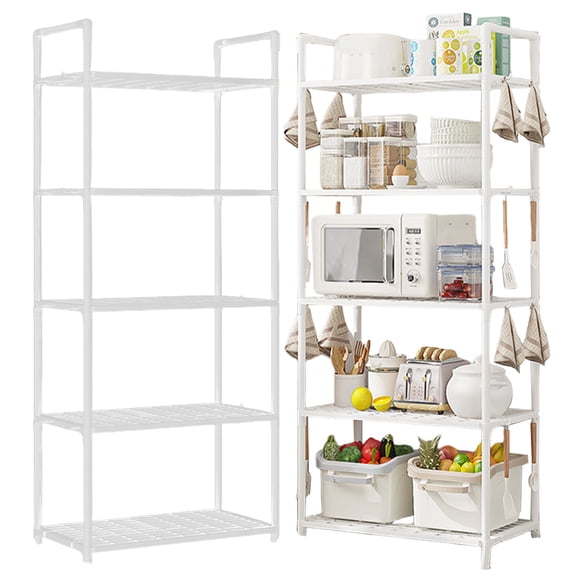 SHegdu 5 Tier Storage Shelves Adjustable Shelving Unit Heavy Duty Storage Shelf 66 Lbs Capacity for Kitchen Pantry Closet Bathroom Laundry Garage
