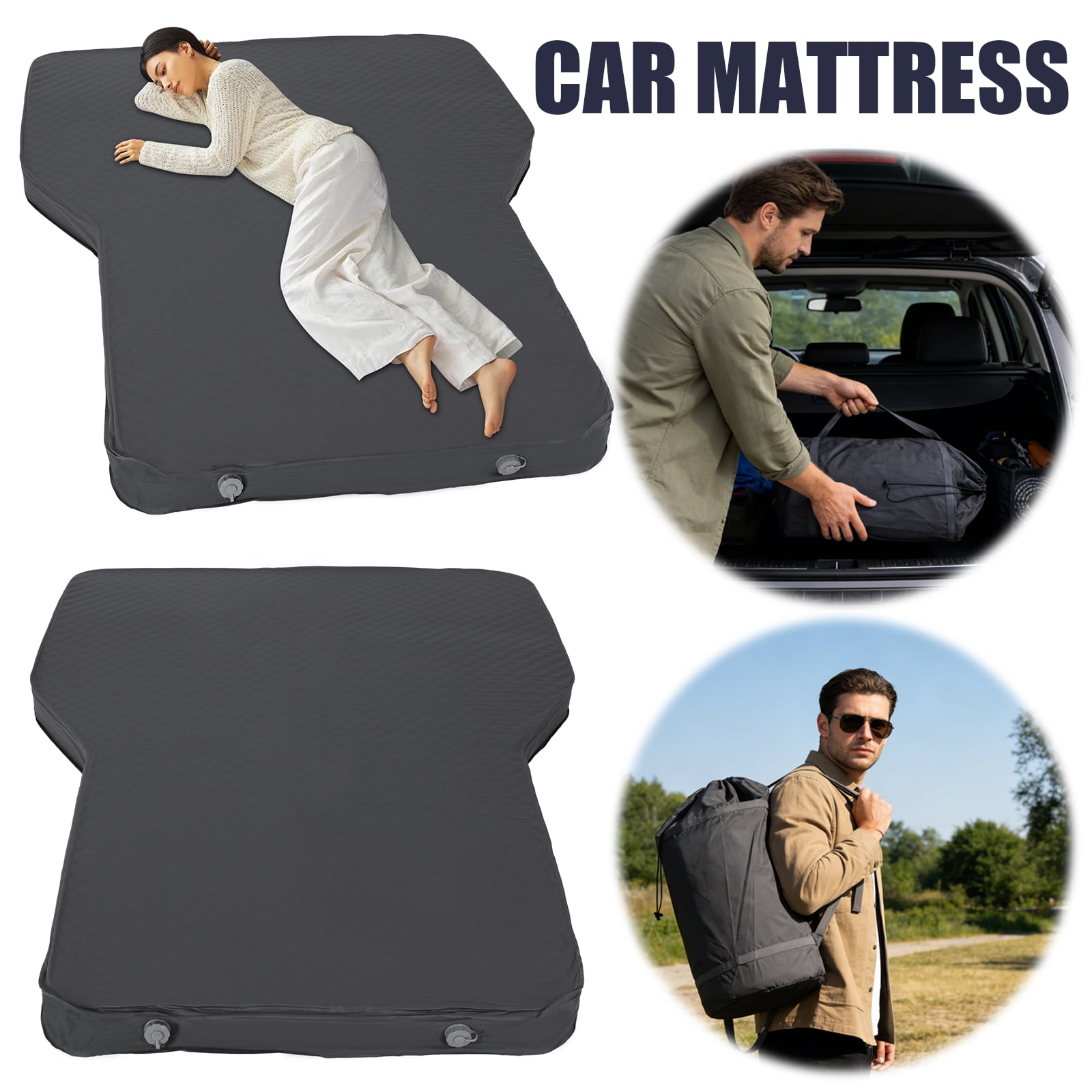 SHegdu Car Air Mattress Self Inflating Camping Sleeping Pad Thick 4.5 Inch Portable Adjustable Tent Mat with Storage Bag Foam 440 lbs Load