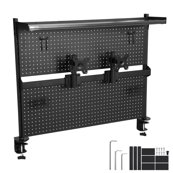 SHegdu Desktop Shelving System with Monitor Stands Computer Accessories Clamp On Desk Organizer Shelf 51 X 34 Inch for Home Office Dorm Gaming Desk
