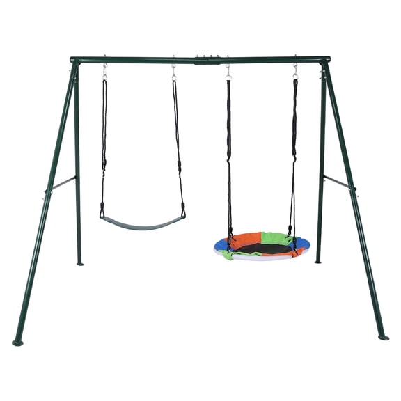 SHegdu Heavy Duty Playground Swing Set Frame Wear Resist Triangular Frame Hammock Rack Multi-purpose Backyard Metal Hammock for Kindergarten Shopping Mall Park