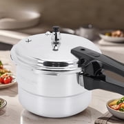SHegdu Pressure Cooker Pot Aluminum Alloy Stovetop Canner with Steamer Plate Release Valve Magnetic Composite Base Scald-resistant Handles for Gas and Electric Cooktops 5L