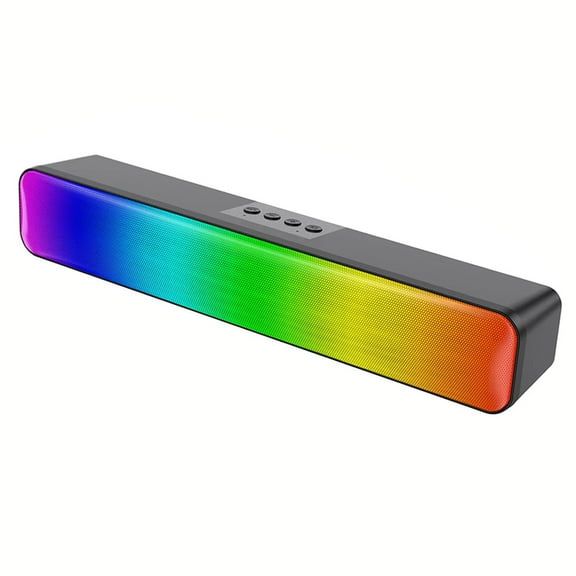 SHegdu Rgb Wireless Speaker Bluetooth-compatible 3D Stereo Sound Bar Usb Powered Portable Mini Loudspeakers with Subwoofer Double Speaker High Volume for Pc Laptop