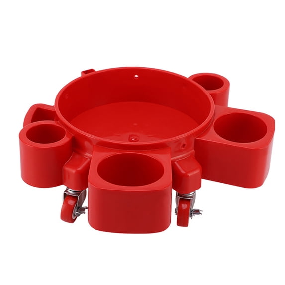 SHegdu Rolling Bucket Dolly with Wheels Heavy Duty Mobile Dolly Cart for Garage (Red)