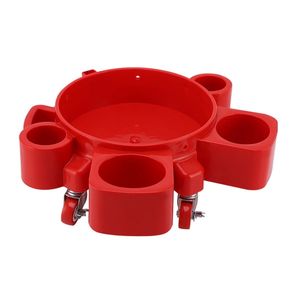 SHegdu Rolling Bucket Dolly with Wheels Heavy Duty Mobile Dolly Cart for Garage (Red)