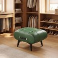 thumbnail image 1 of SHegdu Small Foot Stool Wooden Legs Wooden Office Footrest with Padded Seat Hidden Step Stool with Handle for Extra Seating in Living Room Entryway (Green), 1 of 8