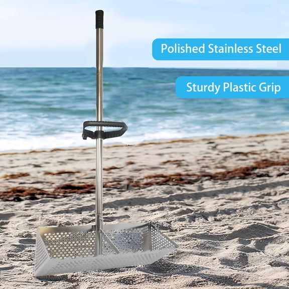 SHegdu Stainless Steel Sand Screen Beach Sand Scoop Shovel Shell Shovel