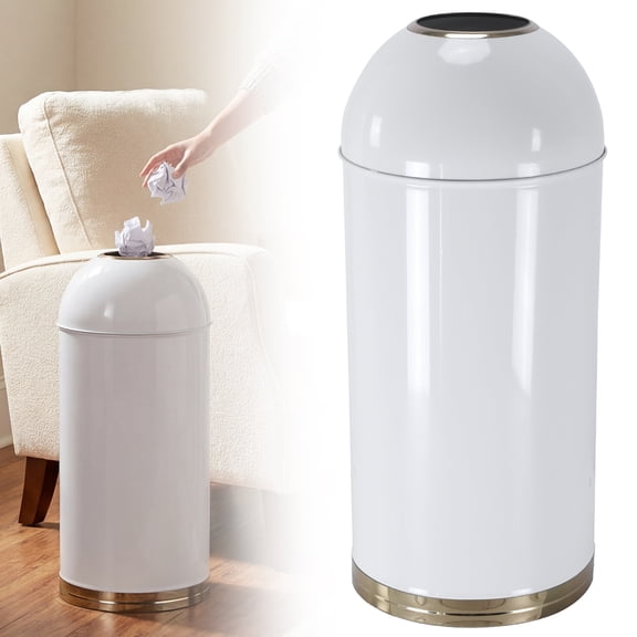 SHegdu Trash Can 58 L Open Top Stainless Steel Garbage Container Round Waste Bins with Removable Inner Bucket 34 x 14 inch