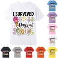 thumbnail image 1 of SHenli 100 Days Of School Shirt Girls Round Neck Short Sleeve T-Shirts Casual Daily Preppy Shirt School Clothes for Boys, 1 of 3