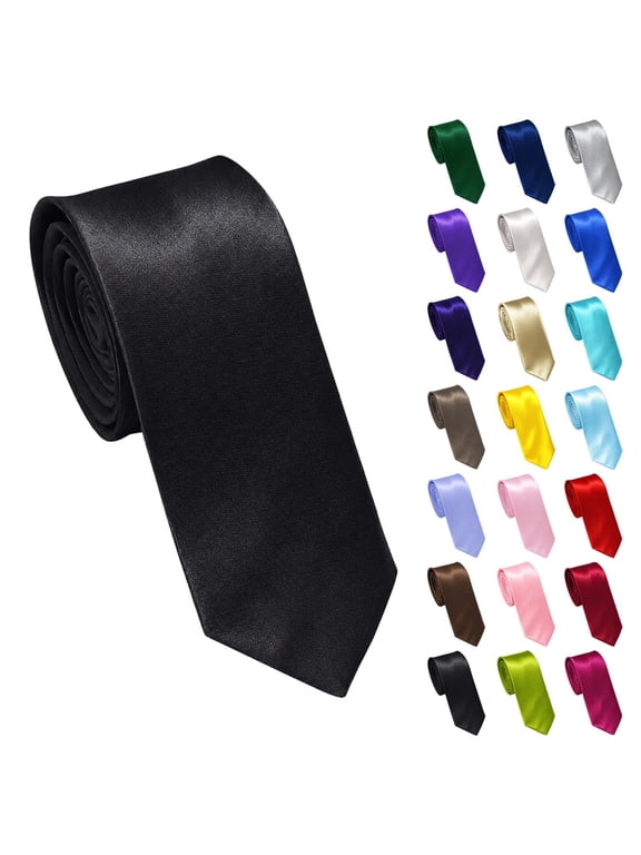 3.15"(8cm) Mens Solid Satin Tie Pure Color Necktie for Business and Wedding Pink