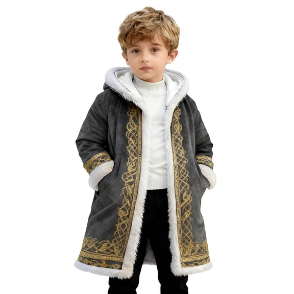 SHenli Boys Girls Holiday Cardigan Cloak Jacket, Cozy Winter Coat With Cute Novelty Print Design, Warm Kids Outerwear For Christmas Season, Playtime And Daily Wear
