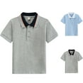 thumbnail image 1 of SHenli Boys Polo Shirts Size 14-16 Button Down Striped Short Sleeve Shirt Loose Comfortable Gentleman Tops Tee for Boys & Girls, 1 of 5