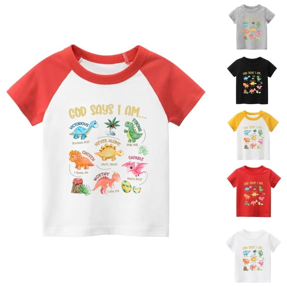 SHenli Boys Tshirts 7 Round Neck Short Sleeve T-Shirts Comfy Pullover Tops T-Shirts Toddler To Big Kid
