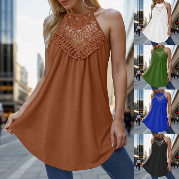 SHenli Built In Bra Tank Tops for Women Beaded Spaghetti Strap Flower Flowy Summer Shirts Gingham Plaid Striped Basic Tight Workout Tees