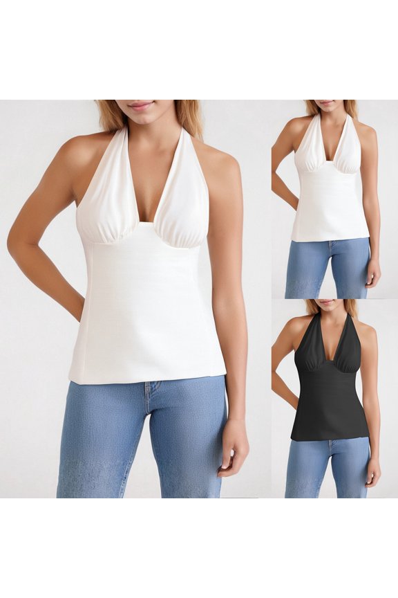 Button Down Tops Henley Neck Camisole Sleeveless Shirts Striped Plaid Ruffle Basic Tees