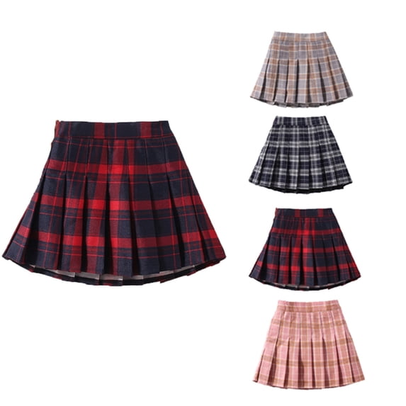 SHenli Girl's Plaid Pleated Skirt 12-24M School Uniform Skirts Tennis Casual Outfits (Pink)