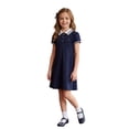 thumbnail image 1 of SHenli Girls Polo Dress Size 9-10 Years School Uniform Pique Dress with Pockets (Dark Blue), 1 of 4