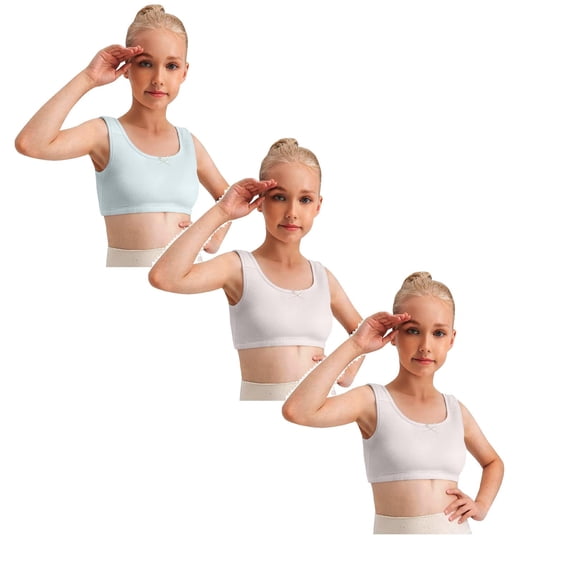 SHenli Girls Seamless Sports Bra Training Crop Top Soft Comfortable Breathable Underwear For Teenagers And Kids