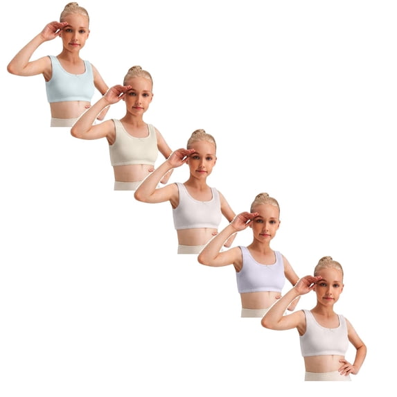 SHenli Girls Seamless Sports Bra Training Crop Top Soft Comfortable Breathable Underwear For Teenagers And Kids