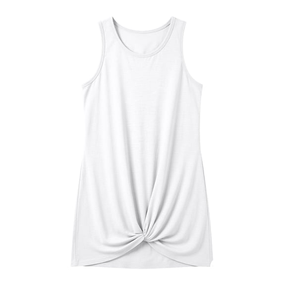 SHenli Girls Sleeveless Swim Cover Up Kids Summer Swimsuit Coverup Twist Front Beach Dress 5-14Y