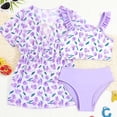 thumbnail image 1 of SHenli Girls Swimsuit Cut Out Girls Bikini Drawstring Tankini Set 3pcs Ruched Side Girls Bathing Suit&nbsp;size 12, 1 of 5