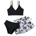 thumbnail image 1 of SHenli Girls Swimsuit Ribbed Bikini Set Adjustable Strap Tankini Sets 3pcs Girls Bathing Suit&nbsp;size 6 Contrast Trim Modest Swimwear, 1 of 6