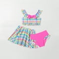 thumbnail image 1 of SHenli Girls Swimsuit Ruched Side Bikini Set Spaghetti Strap Tankini 3 Piece Cut Out Bathing Suits for Girls, 1 of 5