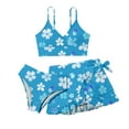 thumbnail image 1 of SHenli Girls Swimsuit Ruffle Bikini Sets Adjustable Straps Tankini Set 3pcs Girls Dress Up Clothes Color Block Swimwear Set Teens Girl, 1 of 3