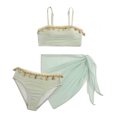 thumbnail image 1 of SHenli Girls Swimsuit Size 6 Cut Out Girls' Bikini Sets Adjustable Strap Girls Tankini Swimsuit 3pcs Bathing Suit for Girls Tropical Printed Swimwear with Cover Up Beach Skirt, 1 of 3
