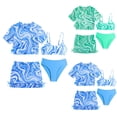 thumbnail image 1 of SHenli Girls Swimsuit Size 6 Cute Ruffle Bikini Top Adjustable Strap Tankini 3-Piece Rash Guard Girls Bathing Suits Size 14-16, 1 of 6