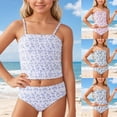 thumbnail image 1 of SHenli Girls Tankini Swimsuit 2 Piece Bathing Suits Floral Print Wireless Beachwear Set Swimwear for Summer Pool, 1 of 6