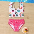 thumbnail image 1 of SHenli Girls Tankini Swimsuit Two Piece Bathing Suit Ruffled Doughnut Print Beachwear Swimming Suits for 4-8Y, 1 of 6