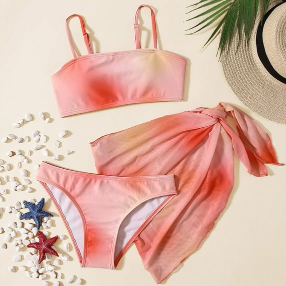 SHenli Girls Tankini Swimsuits Size 10 Cutout Bikini Sets Spaghetti Strap Tankini 3pcs Ruffle Girls Dress Up Clothes
