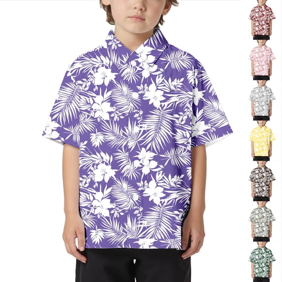 SHenli Kids Polo Shirts Boys 3T Button Closure Letter Print Short Sleeve Shirt Loose Comfortable Blouse Tops Boys' Tops, Tees & Shirts
