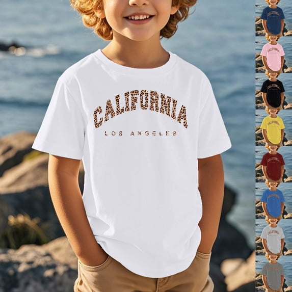 SHenli Little Boy Shirts Crew Neck Short Sleeve T-Shirts Comfy Holidays Tops T Shirt for Boys and Boys