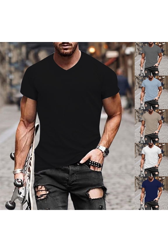 Men's Henley T Shirts Short Sleeve Heavyweight Crewneck Shirts Kingdom T-Shirt Business Tops Summer Ribbed Textured Tees