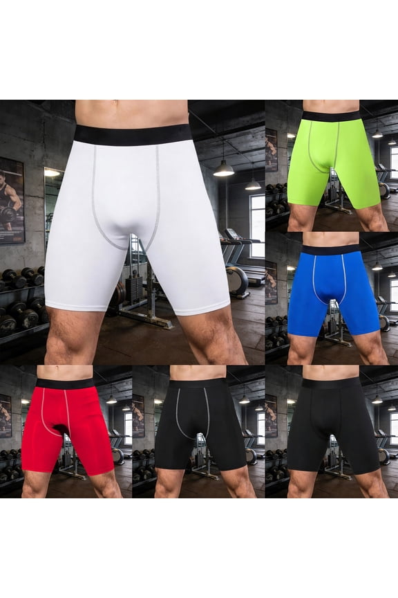 Mens Compression Shorts Spandex Shorts Performance Sport Athletic Underwear Workout Running Base Layer Red XXL