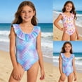thumbnail image 1 of SHenli One Piece Swimsuit for Girls Pink Tummy Control Girls Swimwear Tankini Quick Dry Crossback Floral Print Bathing Suit Swimwear Shorts and Skirt Stretch Strap, 1 of 7