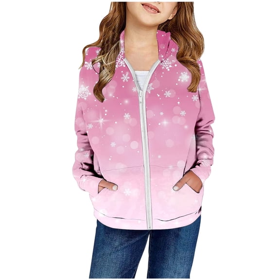 SHenli Plus Size Girls Zip Up Hoodie Sweatshirt with Front Pocket, Cozy Fleece Long Sleeve Jacket for Teens, Casual Everyday Wear Outerwear