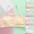 thumbnail image 1 of SHenli Sports Bra for Girls, Cotton Training Bras for Teens, Soft Full Cup Underwear with Fixed Bust Pad and Adjustable Strap, Seamless Crop Top for Girls 10-16 Years Beige, 1 of 7