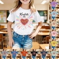 thumbnail image 1 of SHenli T-Shirts for Girls 12-14 Floral Graphic Round Neck Shirt Short Sleeve T Shirts Trendy Oversized Tops First Day Of School Shirt Toddler, 1 of 5