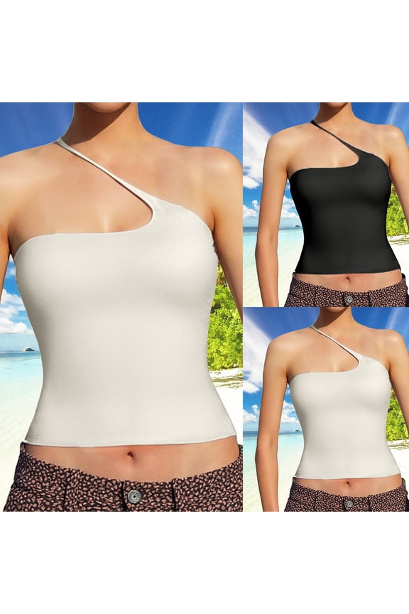 Tank Top for Women Short Sleeve Braless Tie Halter Shirts Loose Fit Button Casual Tees