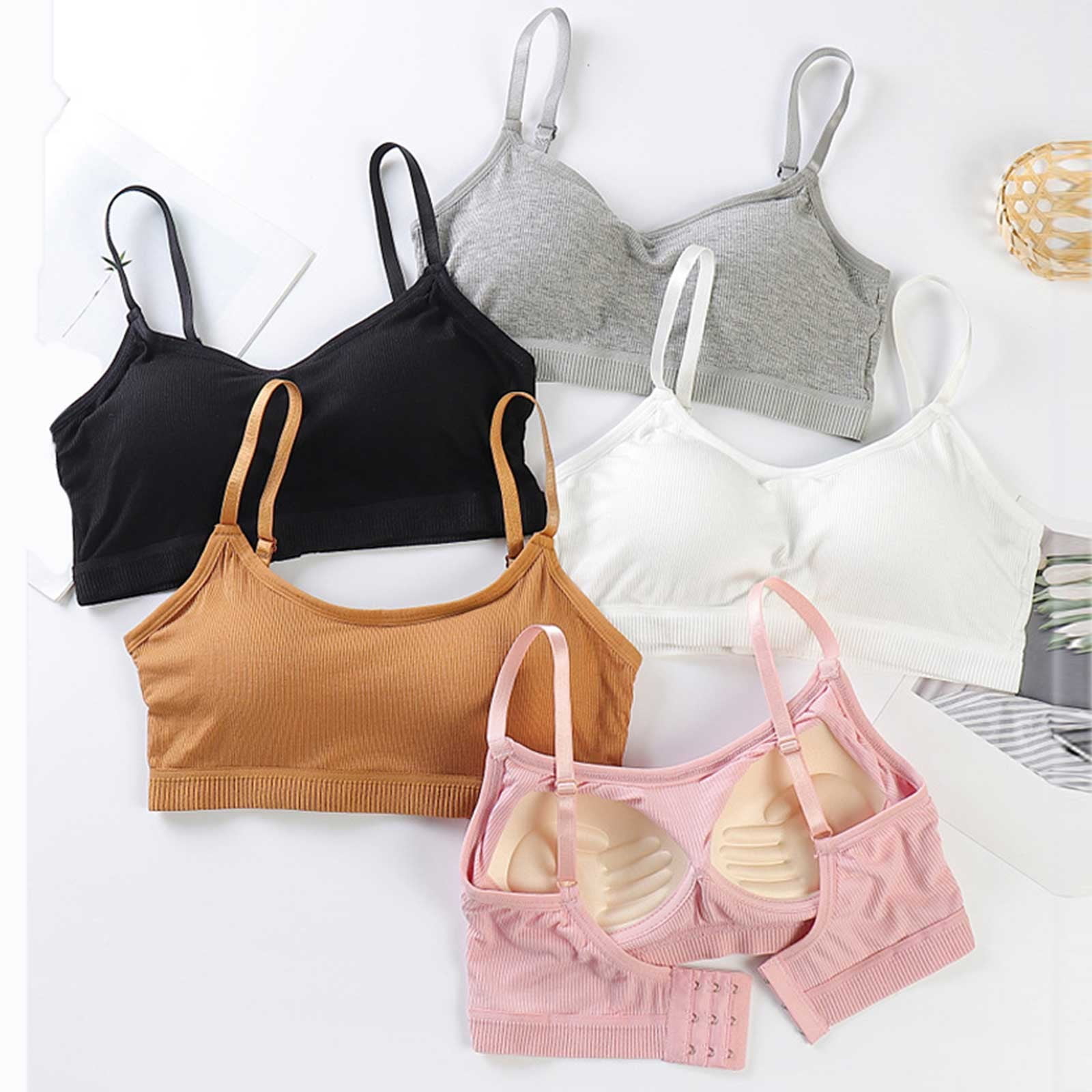 SHenli Girls Training Bra Wireless Starter Sports Bras with Removable ...
