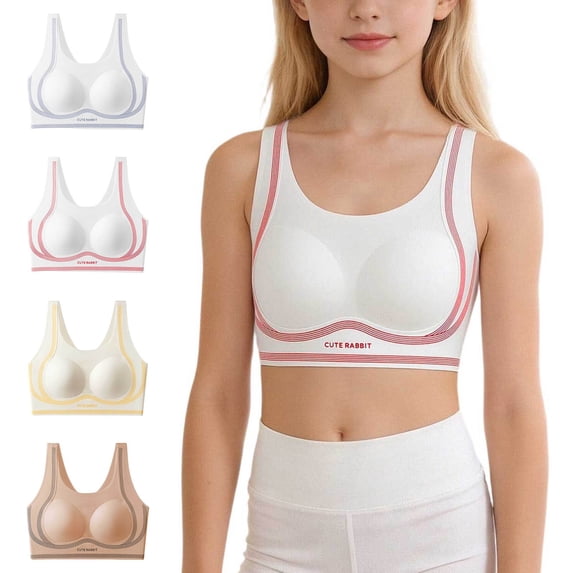 SHenli Training Bras for Girls 10-14 Seamless Girls Sports Bras Ultra Comfort Soft Tween Bras 8-16 Removeable Padding