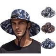 thumbnail image 1 of SHenli Wide Brim Sun Hat with 2 Fan Outdoor Solar Powered USB Charging Fishing Hat with Neck Flap for Men Women, 1 of 5
