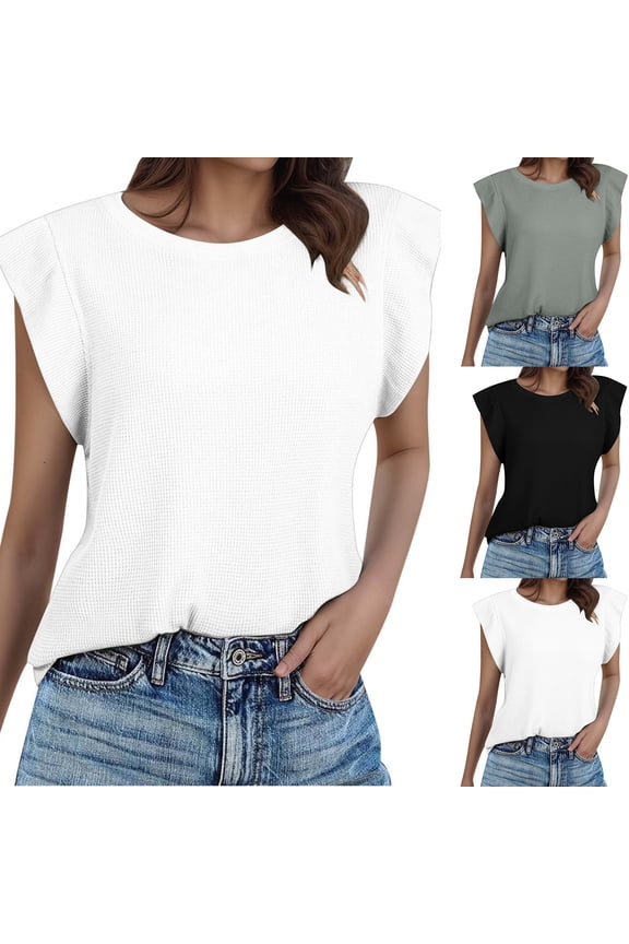 Womens Double Lined Tank Tops V-Neck Dressy Casual Peplum Shirts Gingham Plaid Striped Drop Shoulder Boxy Tees