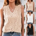 thumbnail image 1 of SHenli Womens Tops Henley Neck Basic Sleeveless Shirts Satin Blouse Summer Fashion Tees, 1 of 6