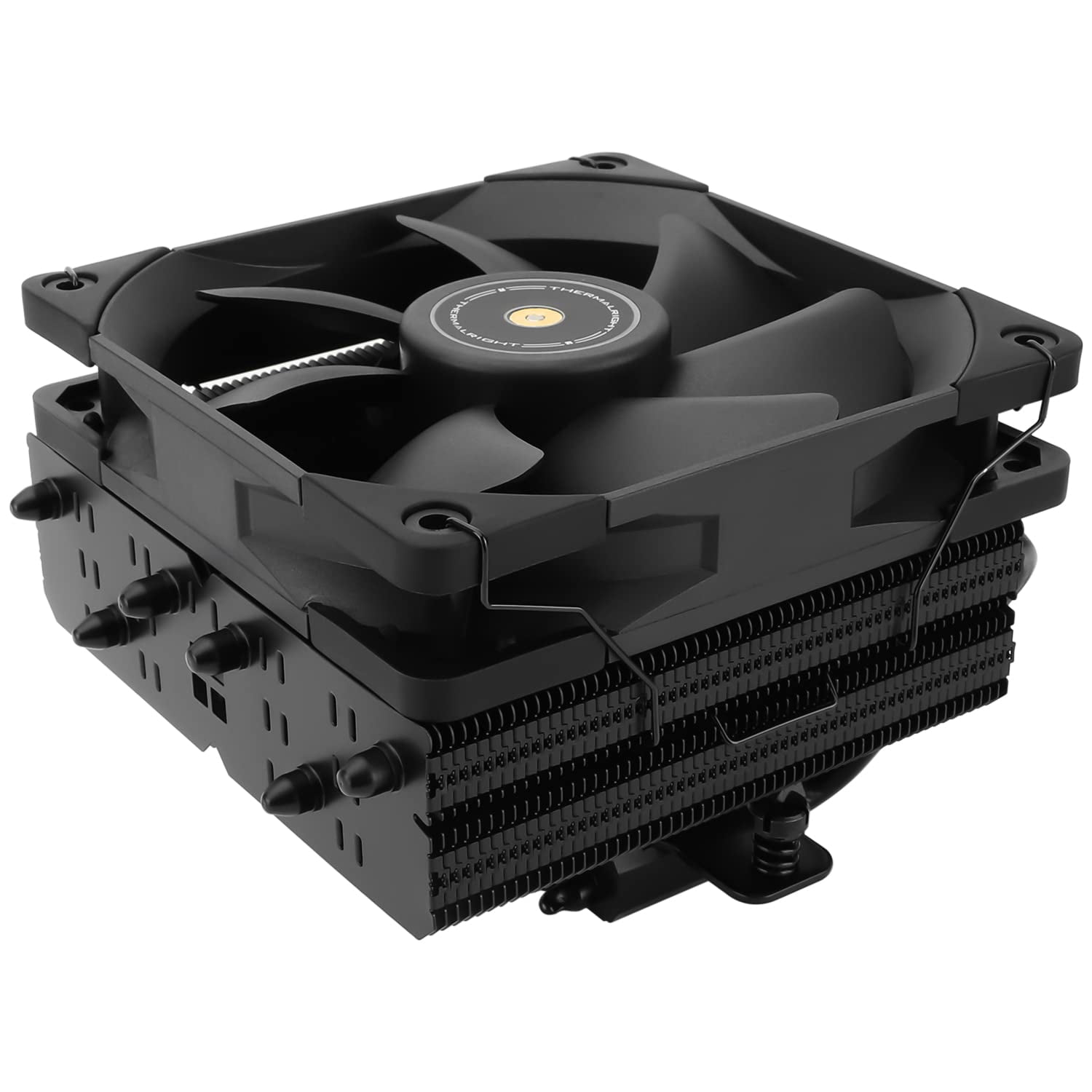 SI-100 Black CPU Air Cooler, 6×6mm Heat Pipes, TL-E12B PWM Quiet Fan Cooler with S-FDB V2.0 Bearing, AGHP 3.0 Technology, for AMD AM4 AM5/Intel 1150/1151/1200/1700/2066/1851