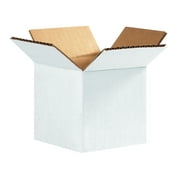 SI PRODUCTS Corrugated Boxes 4" x 4" x 4" White 25/Bundle BS040404W
