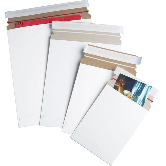 12.75" x 15" Self-Sealing Fiberboard Mailer White 100/Carton (RM4SS)