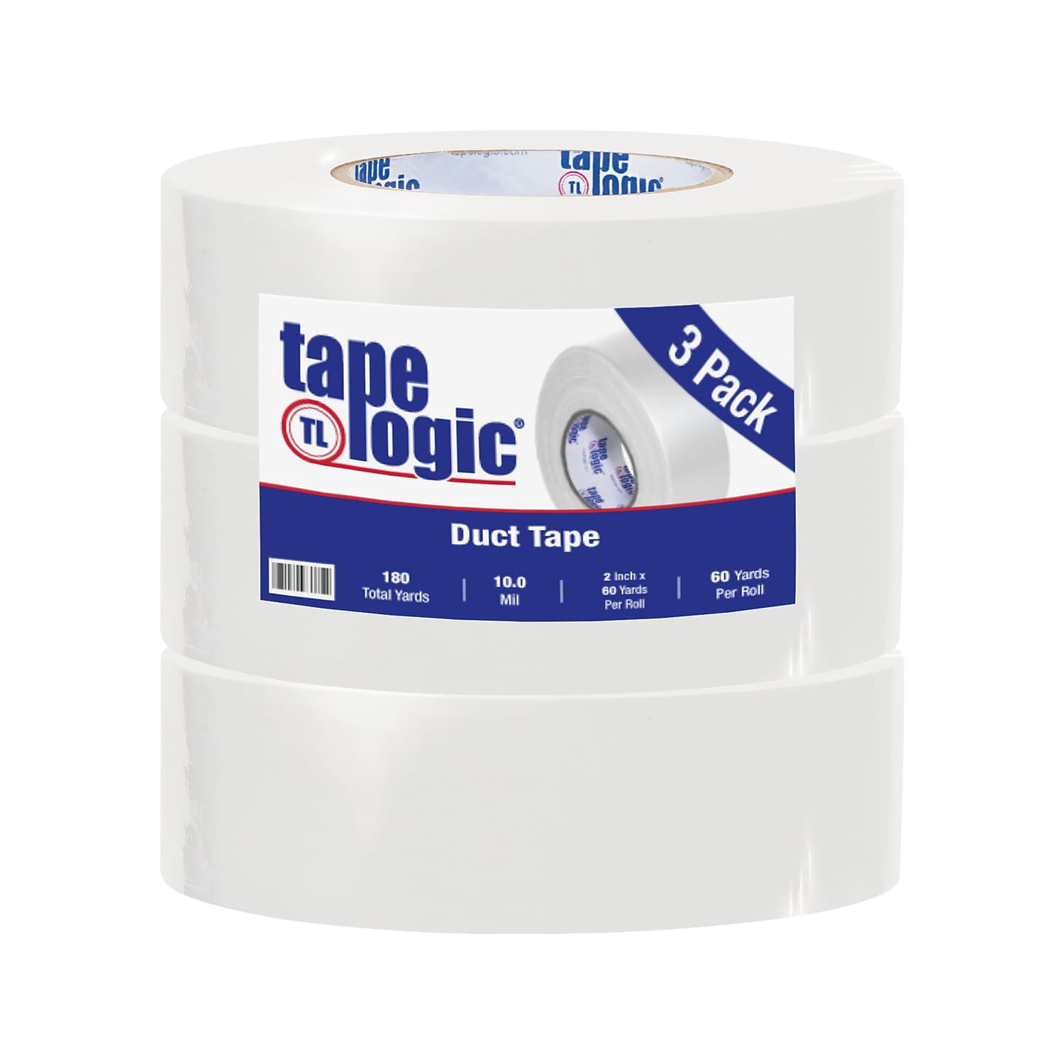 SI Products Colored Duct Tape White 2" x 60 yards 3/Pack T987100W3PK